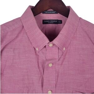 Daniel Cremieux Classics XXL Pink Stripe Short Sleeve Button Down Shirt